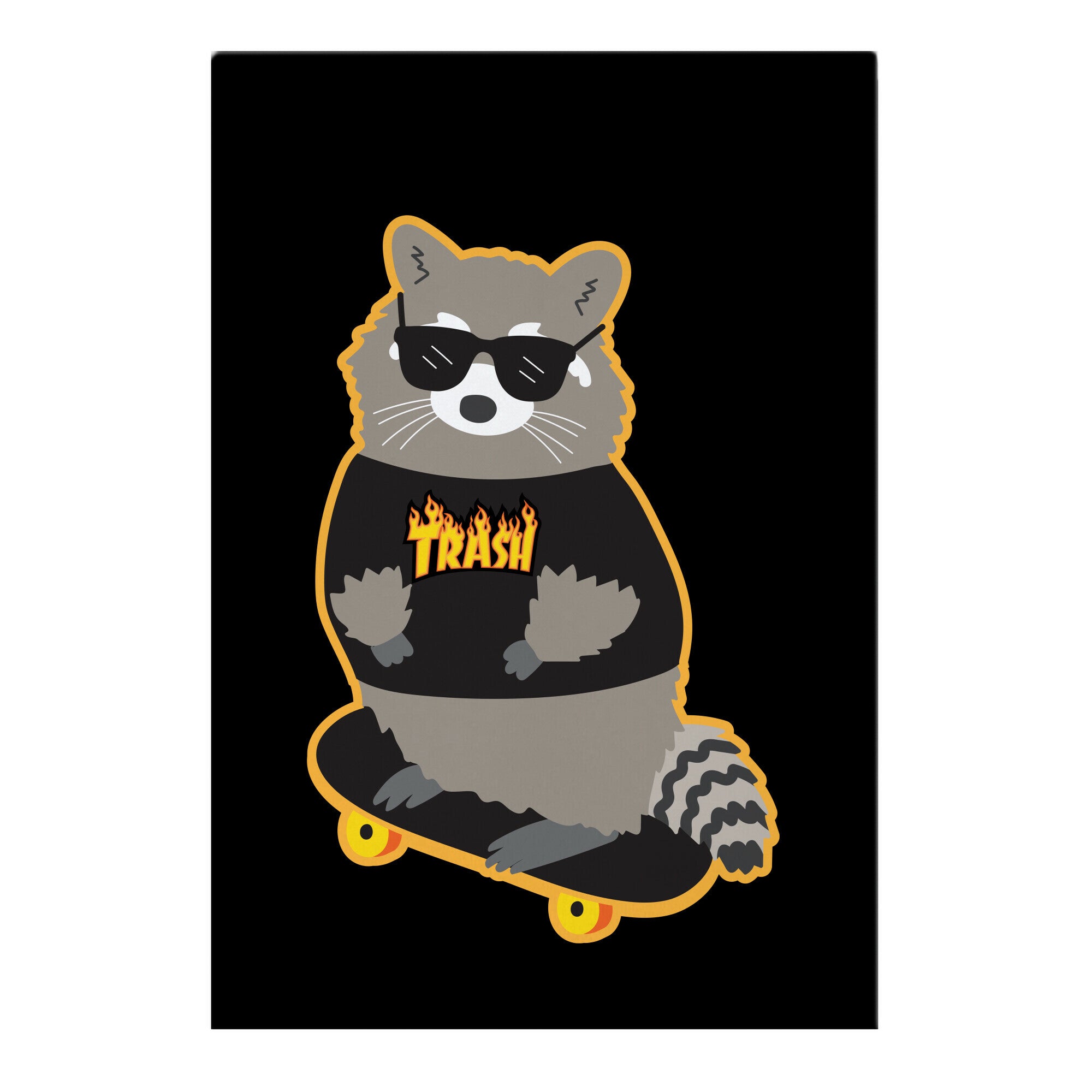Skate Trash Raccoon Parody Garden Flag
